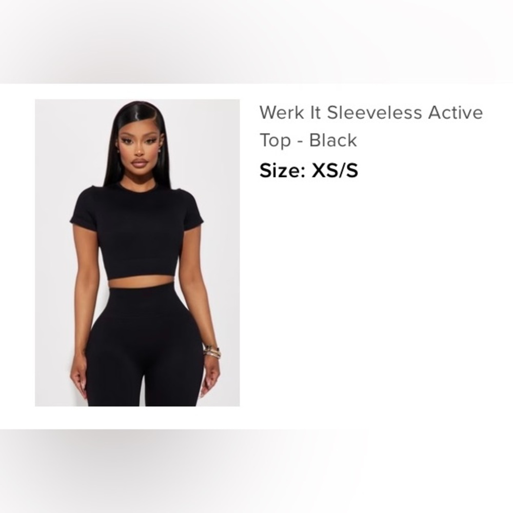 Werk It Sleeveless Top Black XS/S with open back and straps